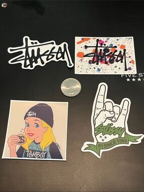 Stussy Sticker Set - Black, White, Green, Multi